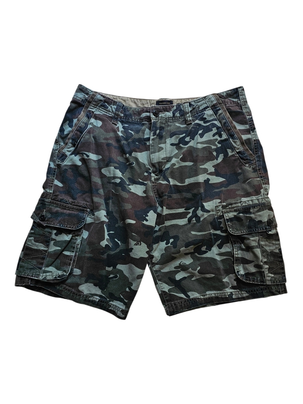 Quiksilver Men's Green & Black Camo Cargo Shorts